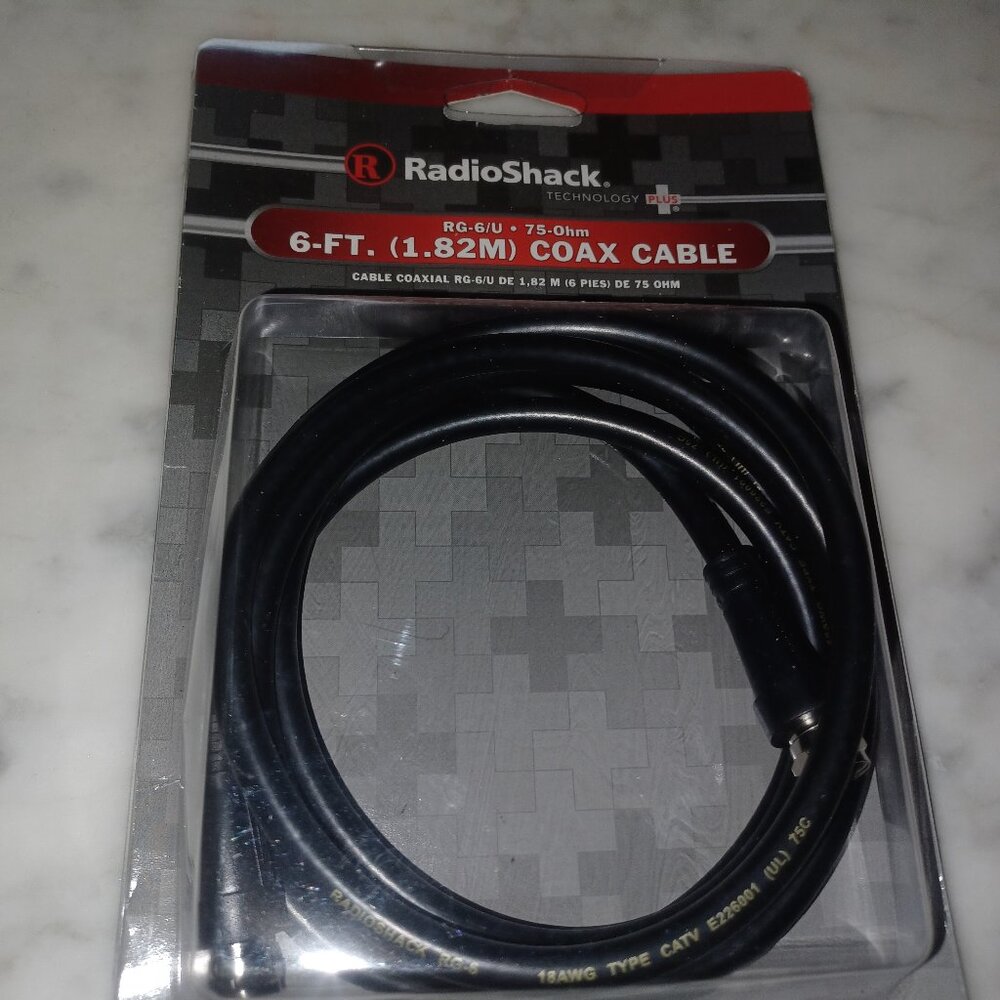 Radio Shack 6-Ft (1.82) COAX Cable New